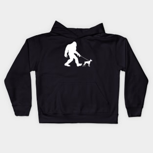 Funny Bigfoot Walking Doberman Pinscher Sasquatch Kids Hoodie